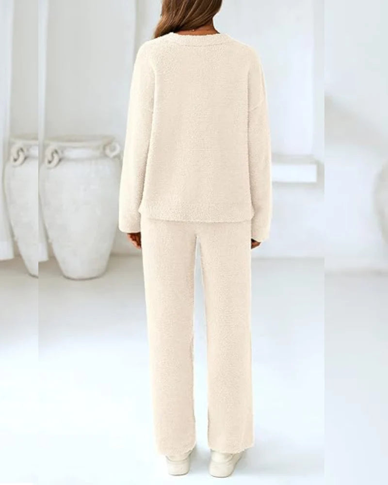 Women’s V-Neck Top & Wide-Leg Lounge Set