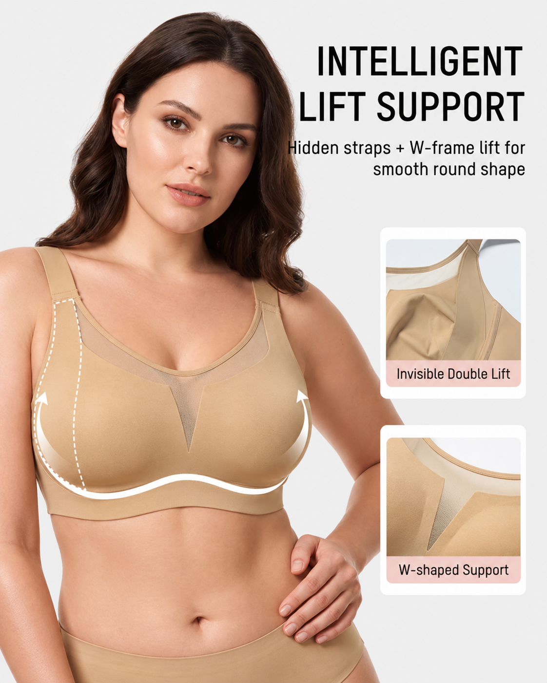 Full Coverage Wireless Minimizing Bra