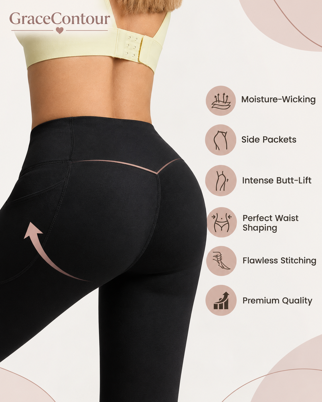 Tummy Control Butt-Lifting Training Leggings with Pockets
