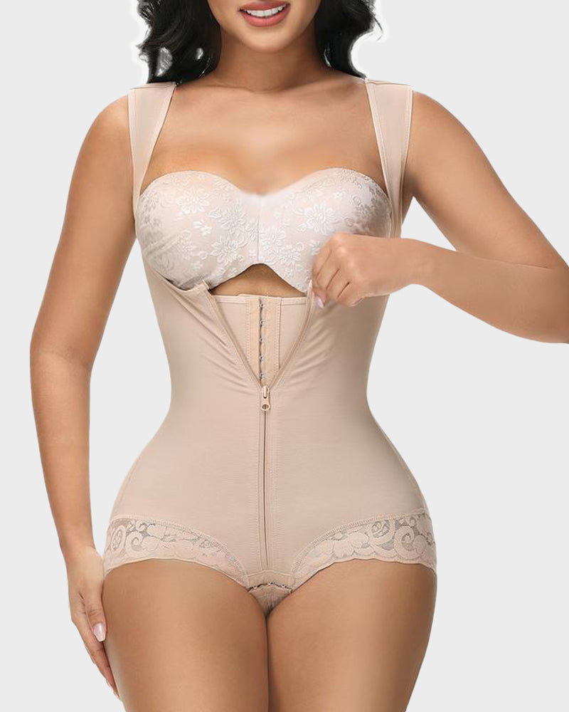 Seamless Zip-Front Full Body Corset Shaper