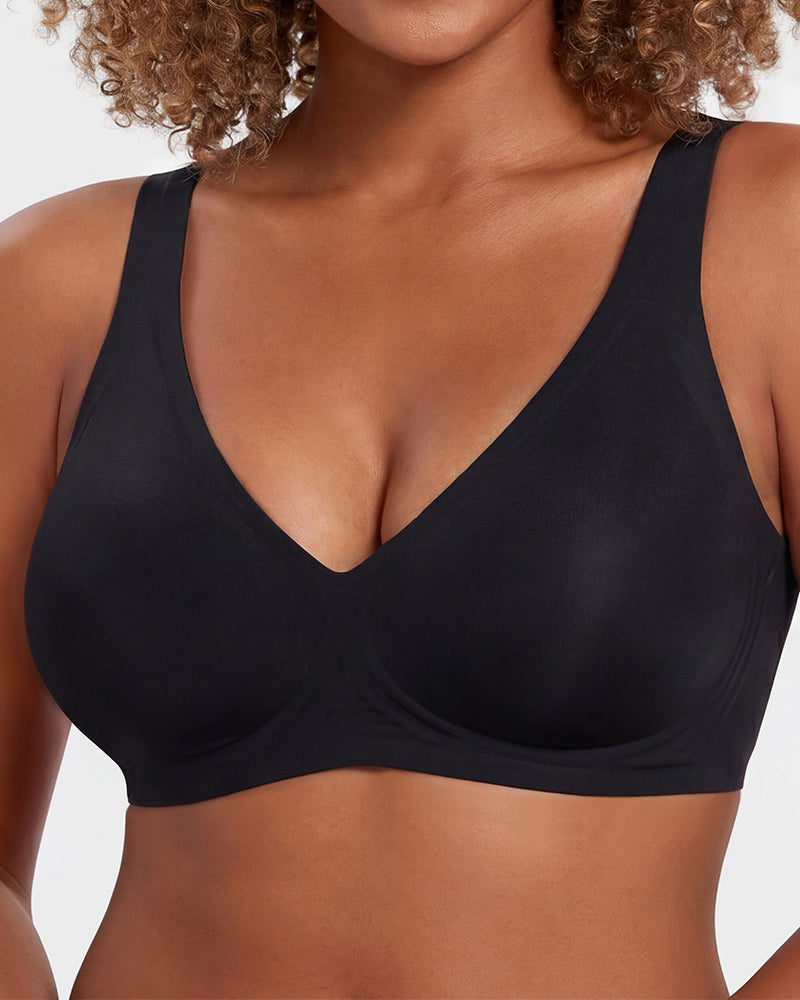 Jelly Seamless Deep V Push-Up Wireless Bra