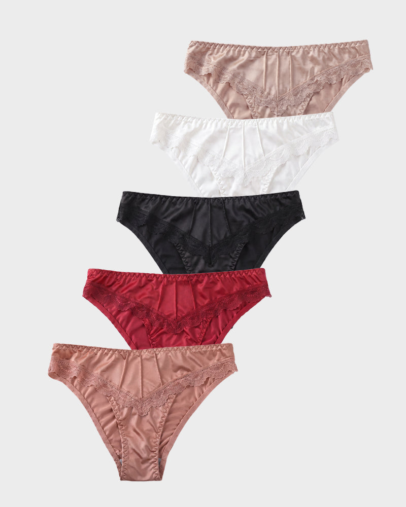 Silky Lace Seamless Bikini Underwear (5 pack)